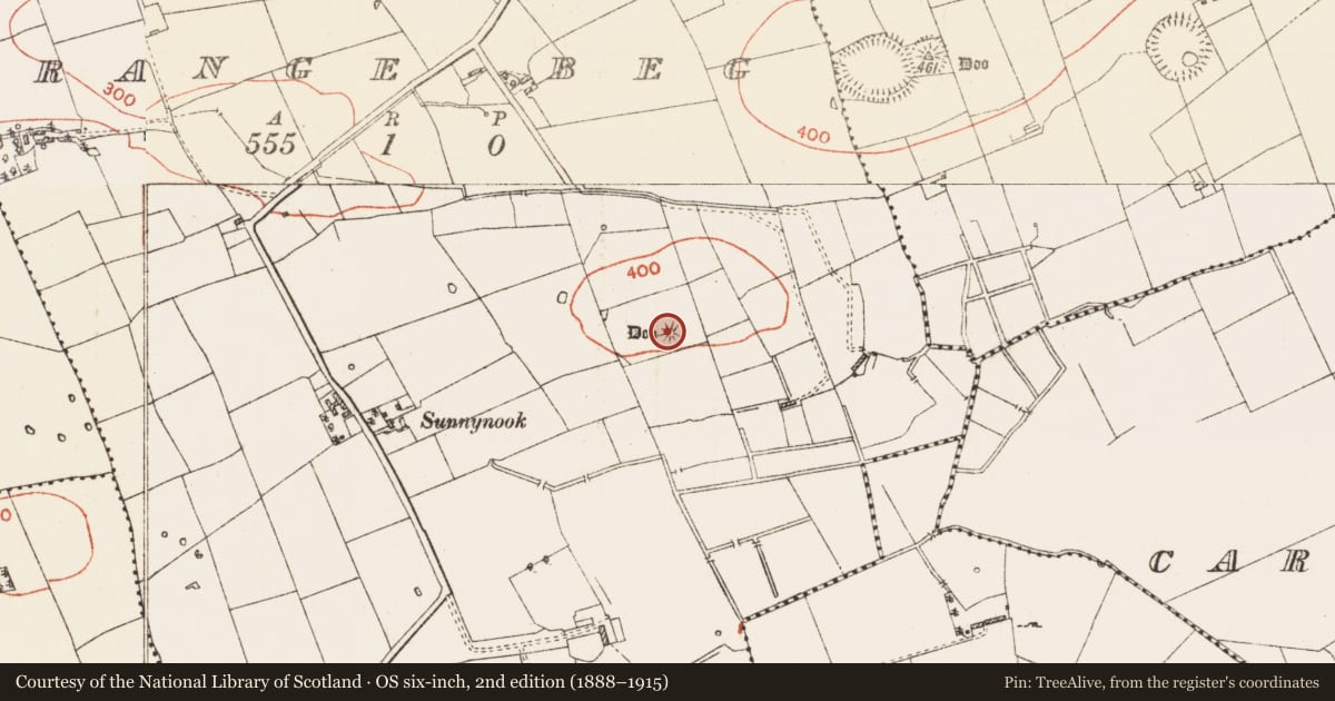 Ordnance Survey six-inch map, 2nd edition (1888–1915) covering the location of Barrow - bowl-barrow, Grange Beg, County Roscommon, with a pin at the register's coordinates
