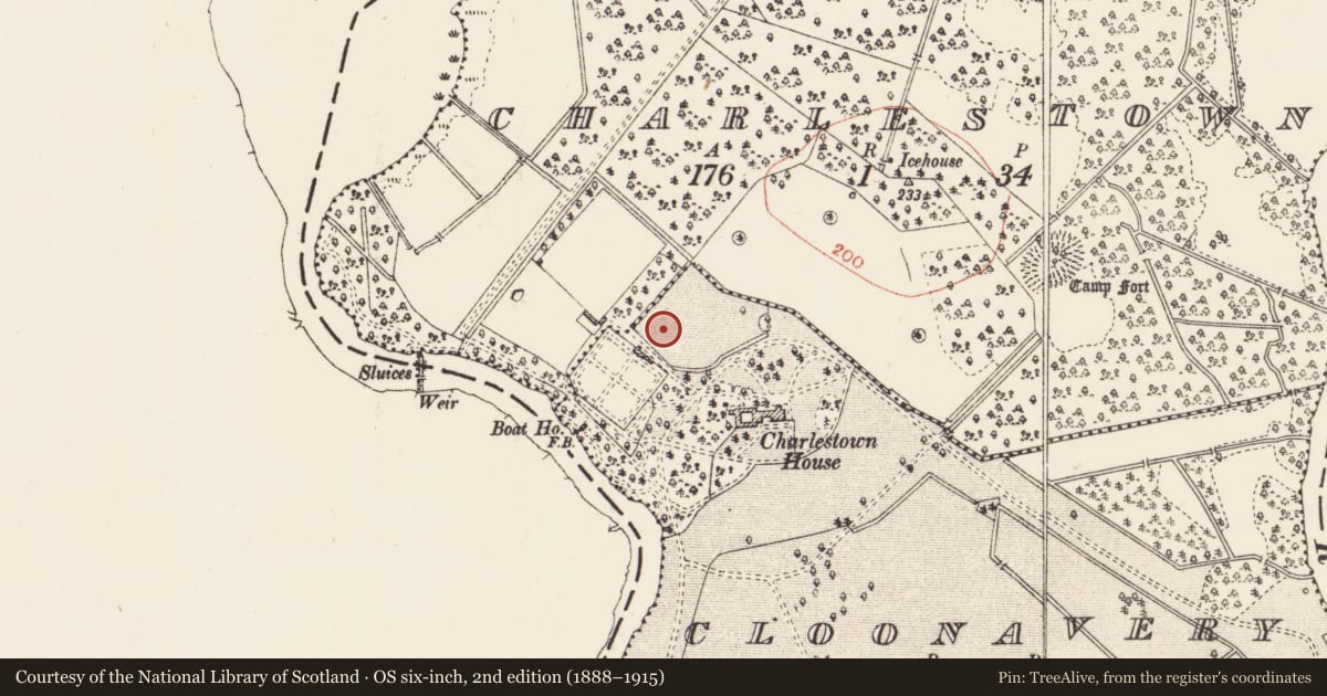Ordnance Survey six-inch map, 2nd edition (1888–1915) covering the location of Ringfort - rath, Cloonavery, County Roscommon, with a pin at the register's coordinates