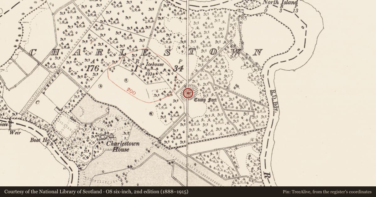 Ordnance Survey six-inch map, 2nd edition (1888–1915) covering the location of Ringfort - rath, Charlestown, County Roscommon, with a pin at the register's coordinates