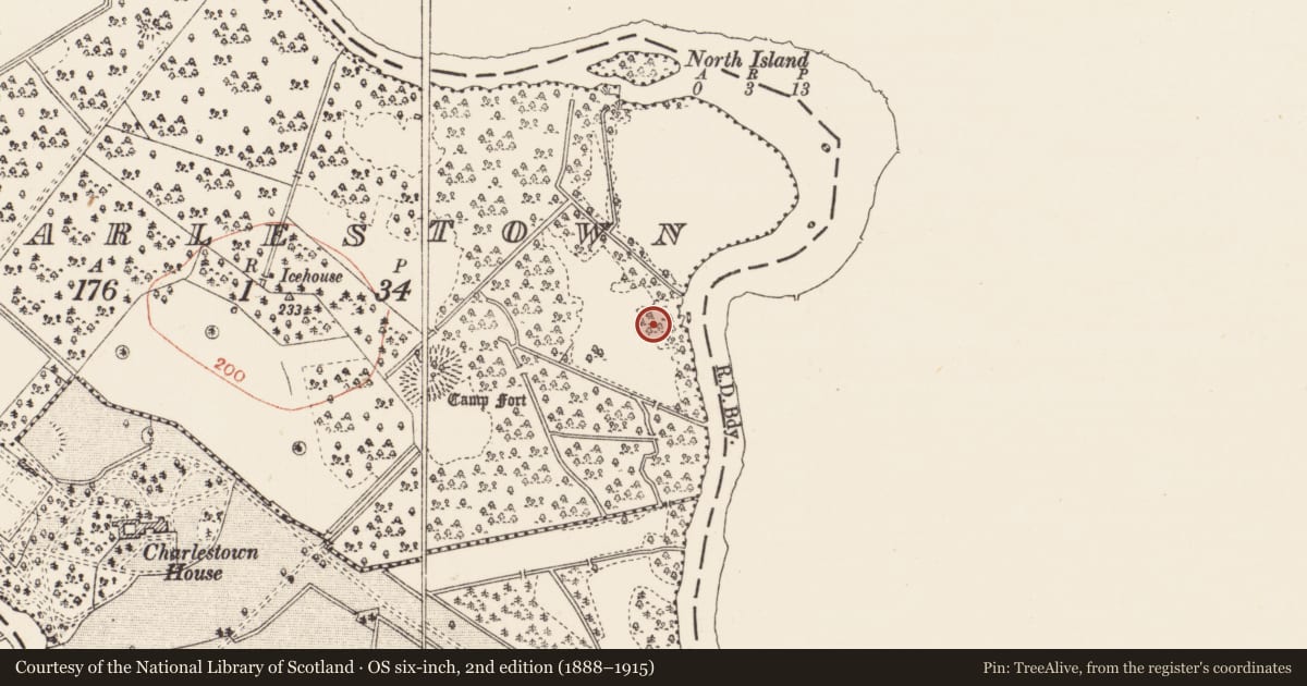 Ordnance Survey six-inch map, 2nd edition (1888–1915) covering the location of Ringfort - rath, Charlestown, County Roscommon, with a pin at the register's coordinates