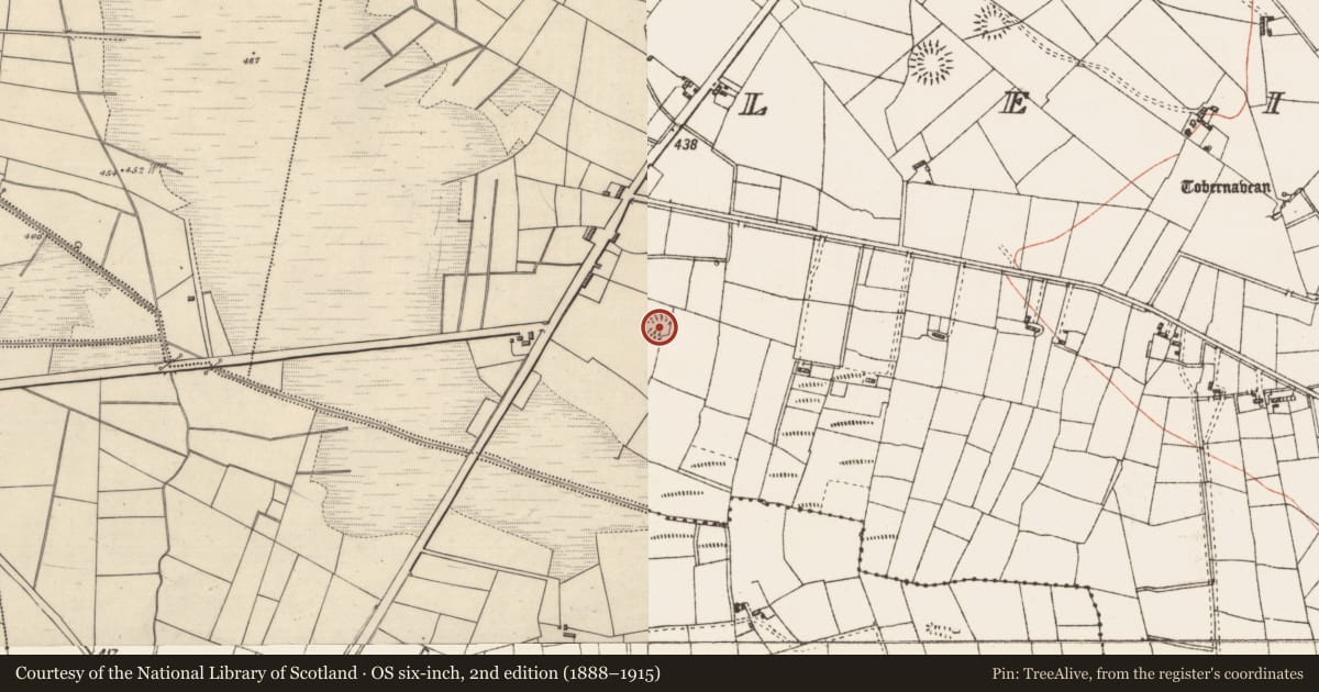 Ordnance Survey six-inch map, 2nd edition (1888–1915) covering the location of Ringfort - rath, Leitrim, County Roscommon, with a pin at the register's coordinates