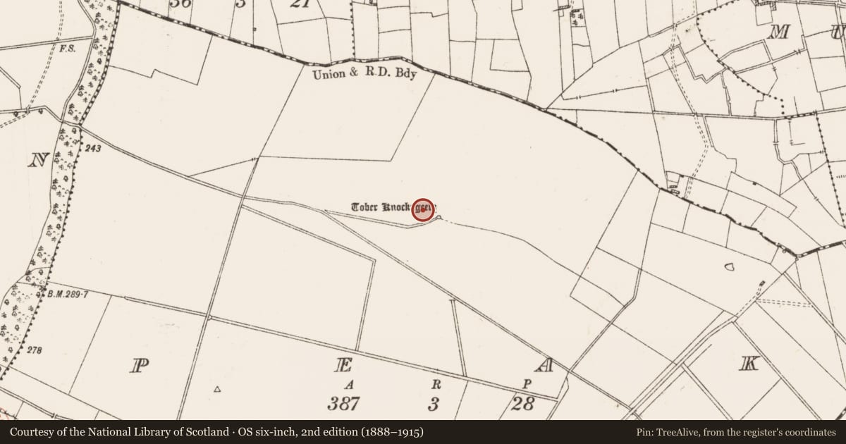 Ordnance Survey six-inch map, 2nd edition (1888–1915) covering the location of Fulacht fia, Peak, County Roscommon, with a pin at the register's coordinates