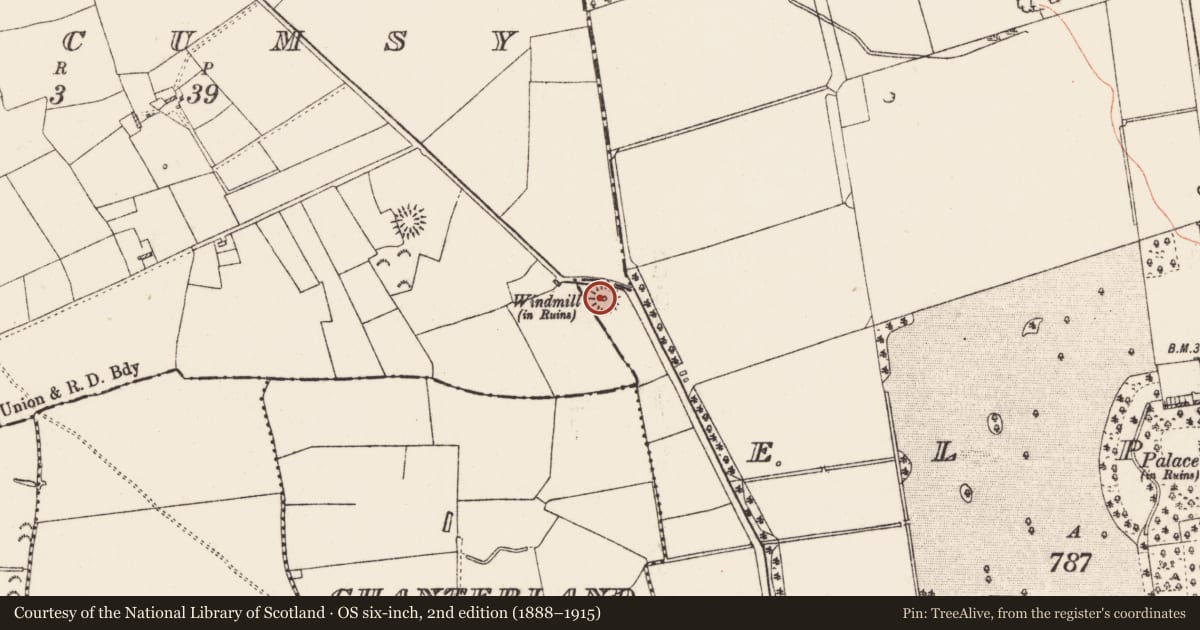 Ordnance Survey six-inch map, 2nd edition (1888–1915) covering the location of Mound, Elphin, County Roscommon, with a pin at the register's coordinates