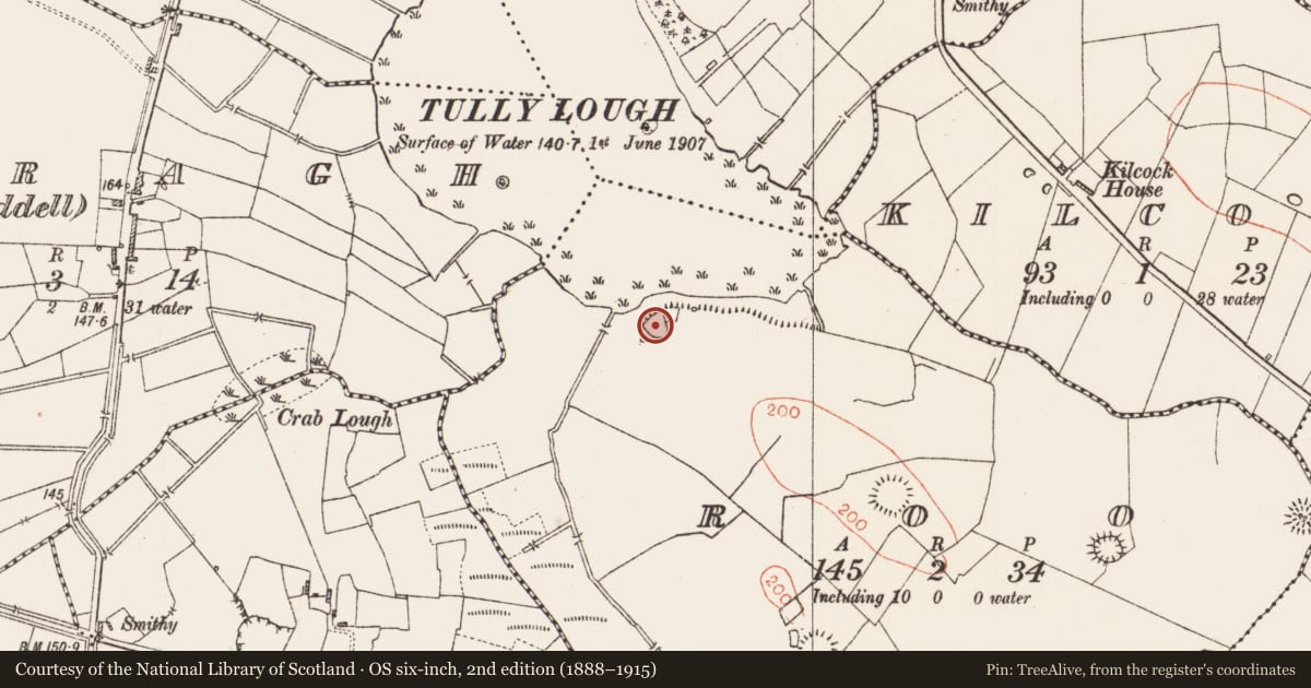 Ordnance Survey six-inch map, 2nd edition (1888–1915) covering the location of Enclosure, Roo, County Roscommon, with a pin at the register's coordinates