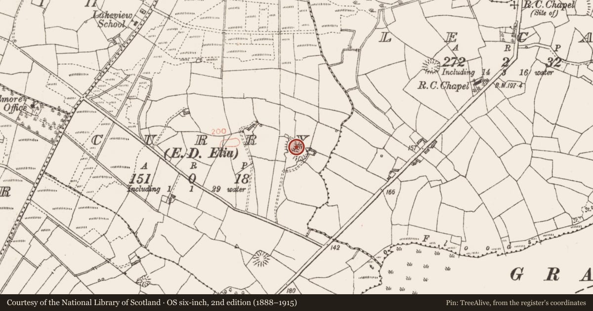 Ordnance Survey six-inch map, 2nd edition (1888–1915) covering the location of Ringfort - rath, Curry, County Roscommon, with a pin at the register's coordinates