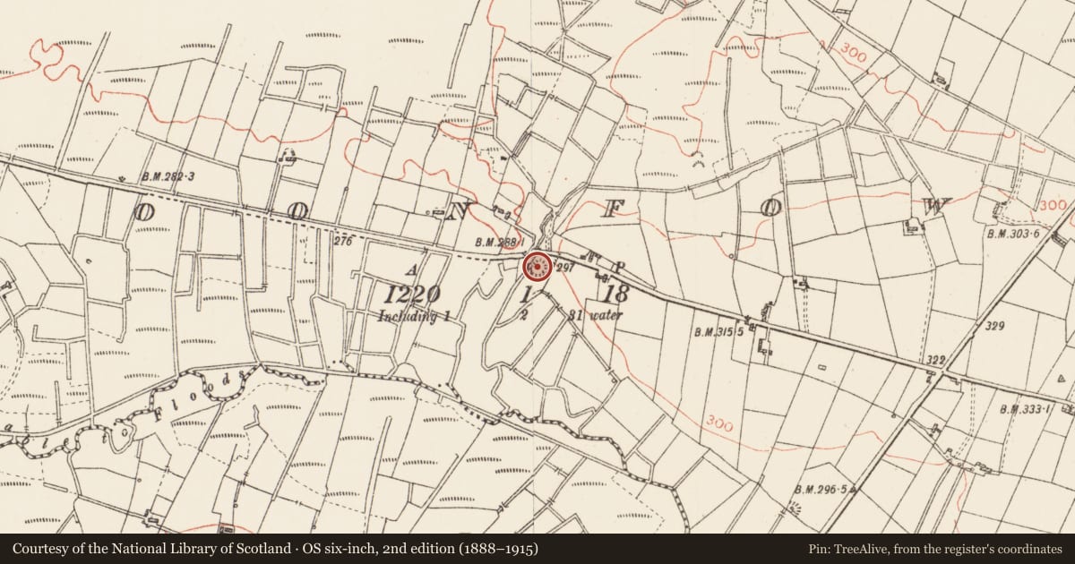 Ordnance Survey six-inch map, 2nd edition (1888–1915) covering the location of Mound, Cloonfower, County Roscommon, with a pin at the register's coordinates