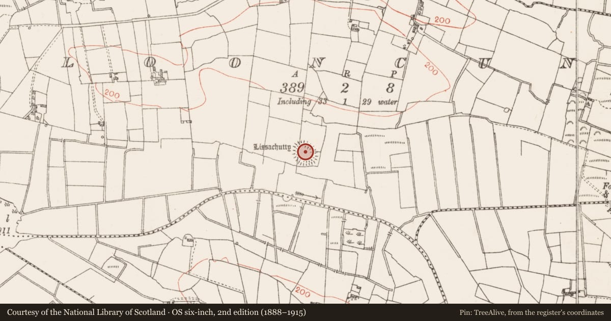 Ordnance Survey six-inch map, 2nd edition (1888–1915) covering the location of Ringfort - rath, Clooncunny, County Roscommon, with a pin at the register's coordinates