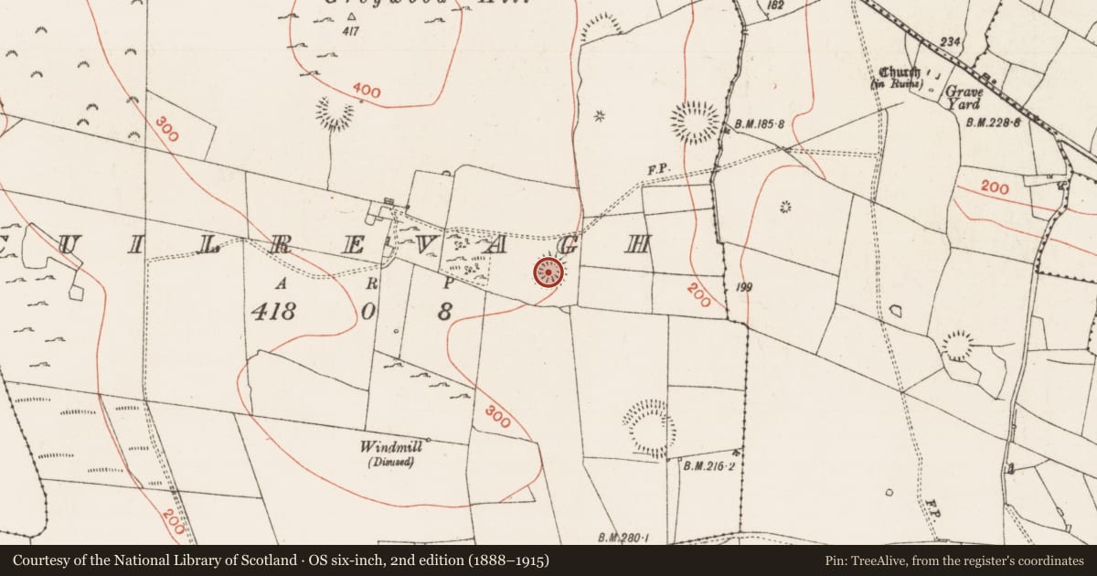 Ordnance Survey six-inch map, 2nd edition (1888–1915) covering the location of House - indeterminate date, Cuilrevagh, County Roscommon, with a pin at the register's coordinates