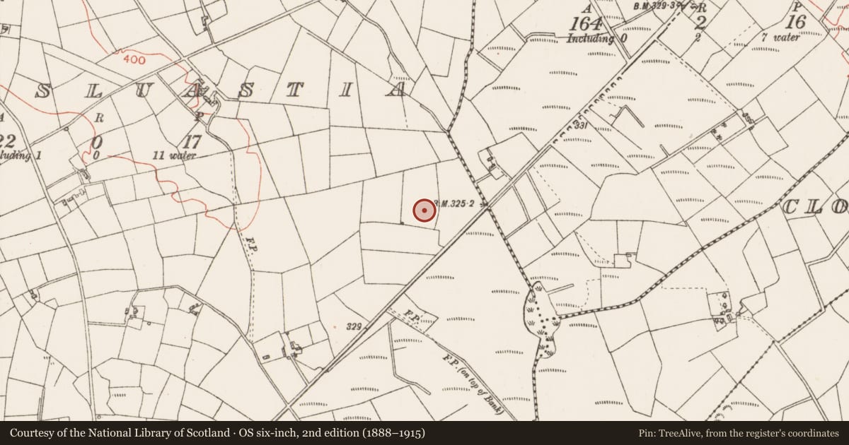 Ordnance Survey six-inch map, 2nd edition (1888–1915) covering the location of House - indeterminate date, Corrasluastia, County Roscommon, with a pin at the register's coordinates