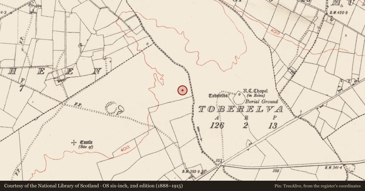 Ordnance Survey six-inch map, 2nd edition (1888–1915) covering the location of House - indeterminate date, Castleplunket, County Roscommon, with a pin at the register's coordinates