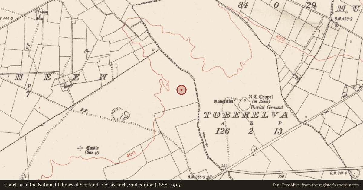 Ordnance Survey six-inch map, 2nd edition (1888–1915) covering the location of House - indeterminate date, Castleplunket, County Roscommon, with a pin at the register's coordinates