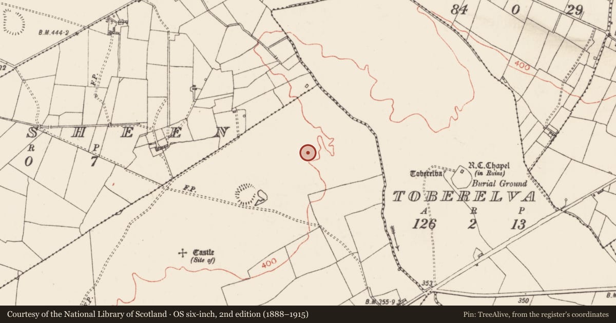 Ordnance Survey six-inch map, 2nd edition (1888–1915) covering the location of House - indeterminate date, Castleplunket, County Roscommon, with a pin at the register's coordinates