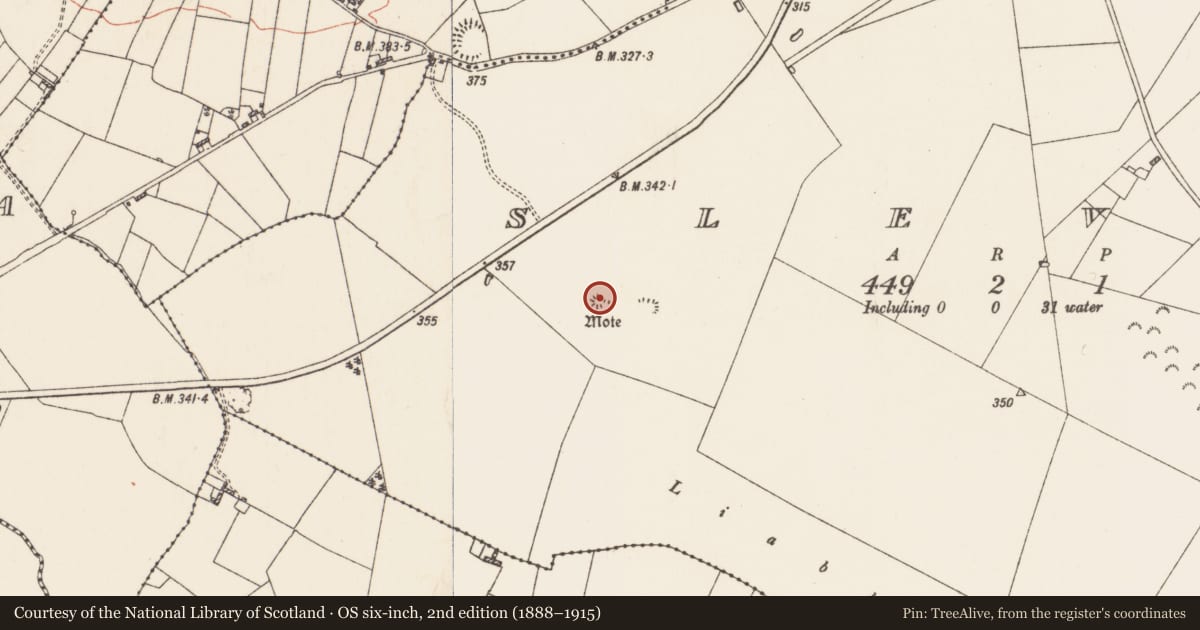 Ordnance Survey six-inch map, 2nd edition (1888–1915) covering the location of House - 16th/17th century, Slevin, County Roscommon, with a pin at the register's coordinates