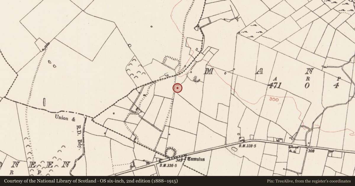 Ordnance Survey six-inch map, 2nd edition (1888–1915) covering the location of Ringfort - rath, Manor, County Roscommon, with a pin at the register's coordinates