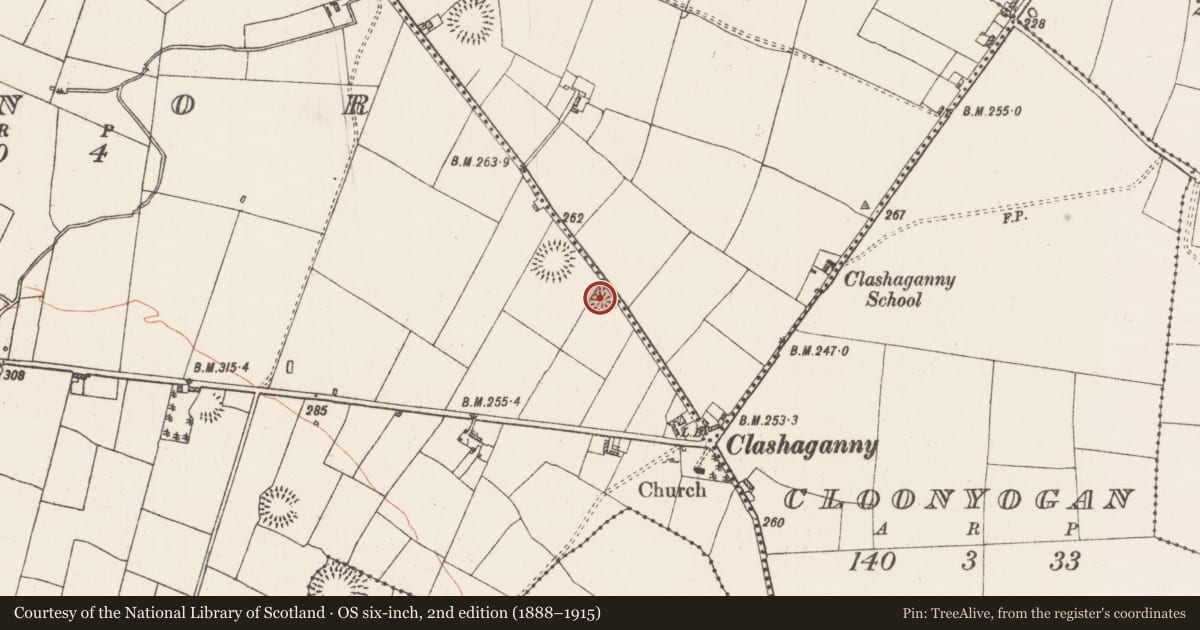 Ordnance Survey six-inch map, 2nd edition (1888–1915) covering the location of Ringfort - rath, Manor, County Roscommon, with a pin at the register's coordinates