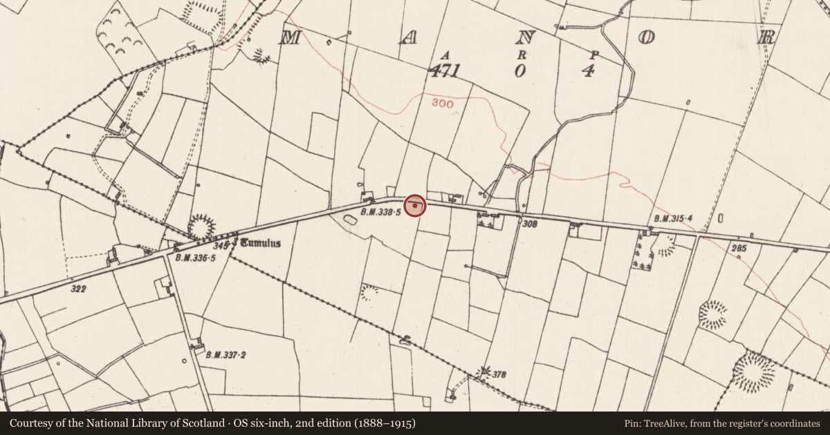 Ordnance Survey six-inch map, 2nd edition (1888–1915) covering the location of Ringfort - rath, Manor, County Roscommon, with a pin at the register's coordinates
