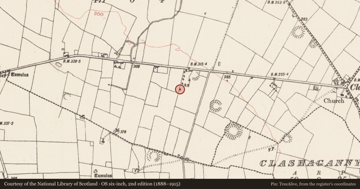 Ordnance Survey six-inch map, 2nd edition (1888–1915) covering the location of Ringfort - rath, Manor, County Roscommon, with a pin at the register's coordinates