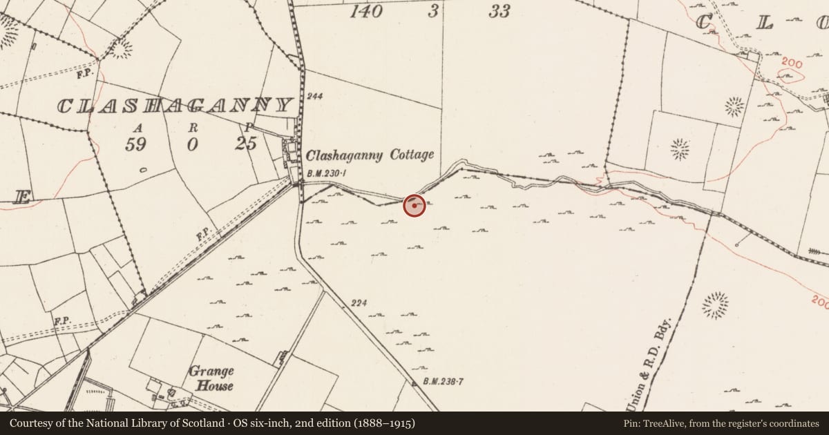 Ordnance Survey six-inch map, 2nd edition (1888–1915) covering the location of Mill - unclassified, Grange, County Roscommon, with a pin at the register's coordinates