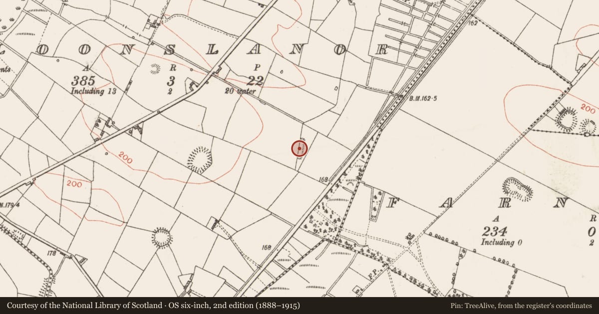 Ordnance Survey six-inch map, 2nd edition (1888–1915) covering the location of Quarry, Cloonslanor, County Roscommon, with a pin at the register's coordinates