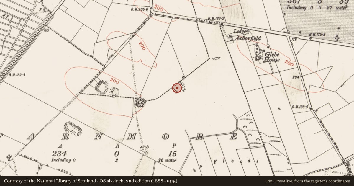 Ordnance Survey six-inch map, 2nd edition (1888–1915) covering the location of Ringfort - rath, Farnbeg, Farnmore, County Roscommon, with a pin at the register's coordinates