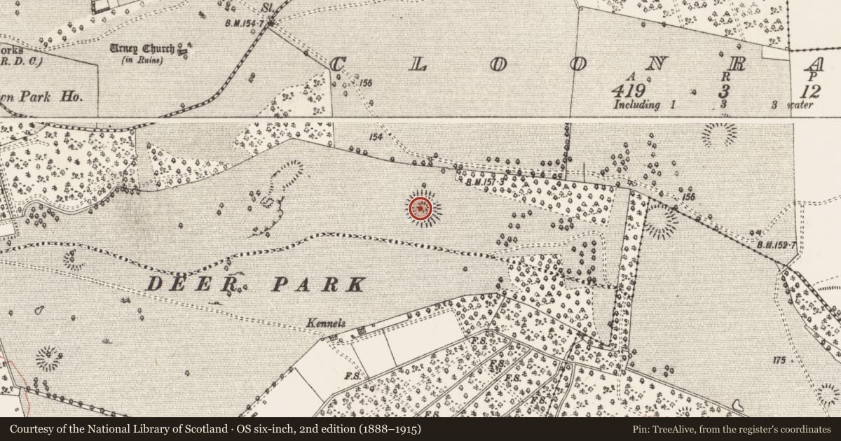 Ordnance Survey six-inch map, 2nd edition (1888–1915) covering the location of Enclosure, Cloonradoon, County Roscommon, with a pin at the register's coordinates