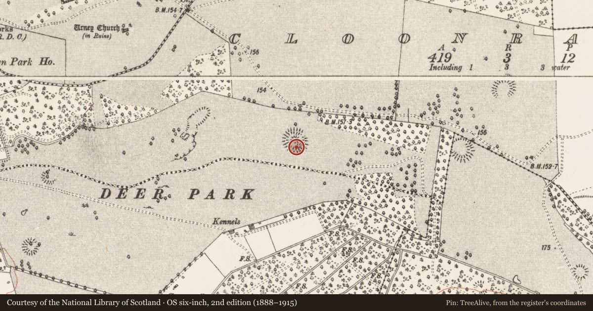 Ordnance Survey six-inch map, 2nd edition (1888–1915) covering the location of Mound, Cloonradoon, County Roscommon, with a pin at the register's coordinates