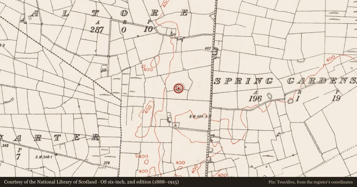 Ordnance Survey six-inch map, 2nd edition (1888–1915) covering the location of Ringfort - rath, Altore, County Roscommon, with a pin at the register's coordinates
