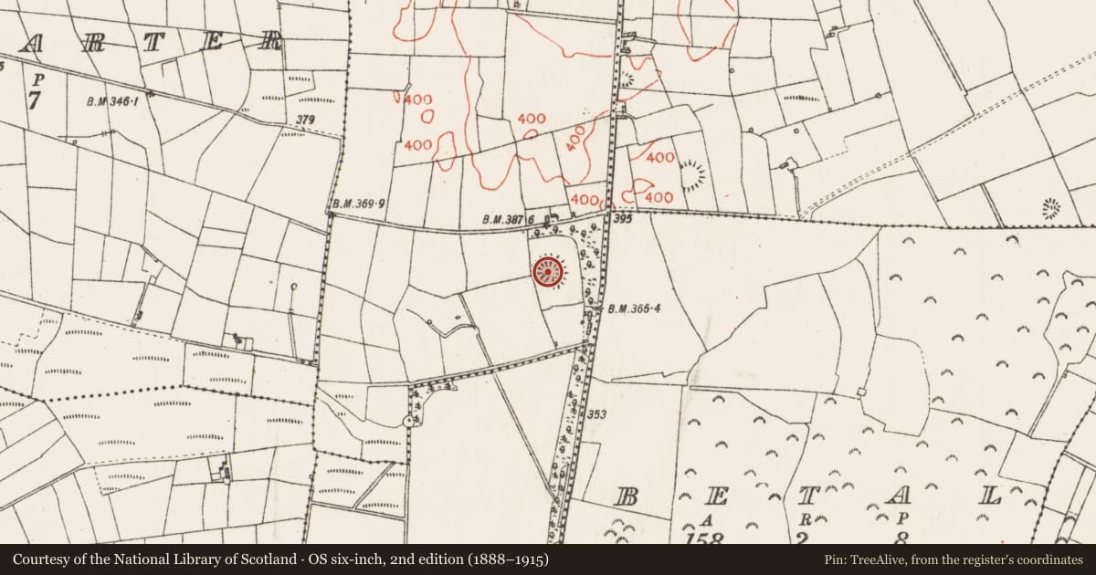 Ordnance Survey six-inch map, 2nd edition (1888–1915) covering the location of Ringfort - rath, Altore, County Roscommon, with a pin at the register's coordinates