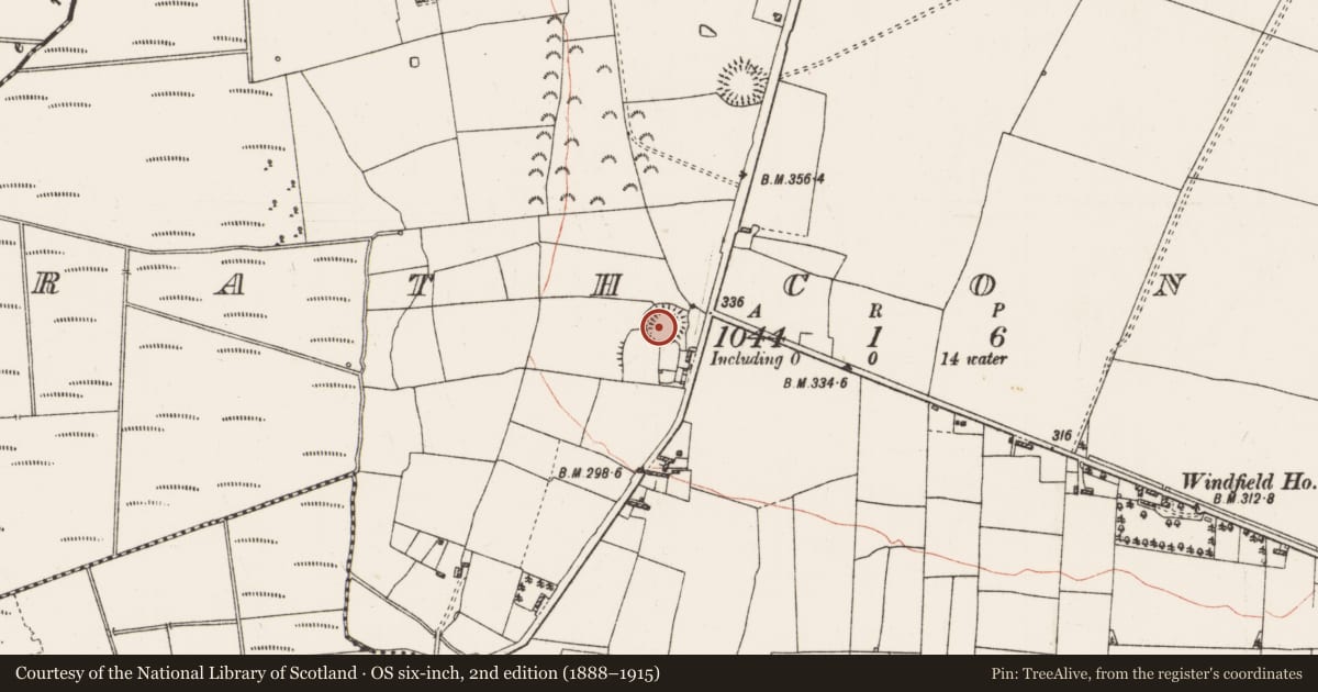 Ordnance Survey six-inch map, 2nd edition (1888–1915) covering the location of Ringfort - rath, Rathconor, County Roscommon, with a pin at the register's coordinates