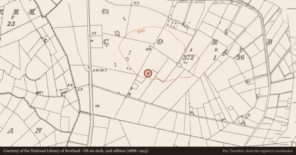 Ordnance Survey six-inch map, 2nd edition (1888–1915) covering the location of Earthwork, Corbo, County Roscommon, with a pin at the register's coordinates