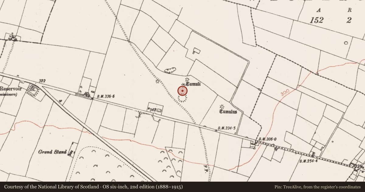 Ordnance Survey six-inch map, 2nd edition (1888–1915) covering the location of Barrow - unclassified, Carrownabrickna, County Roscommon, with a pin at the register's coordinates