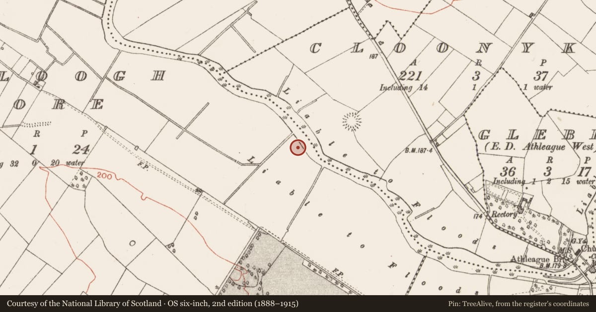 Ordnance Survey six-inch map, 2nd edition (1888–1915) covering the location of House - indeterminate date, Gorteencloogh Or Corra More, County Roscommon, with a pin at the register's coordinates