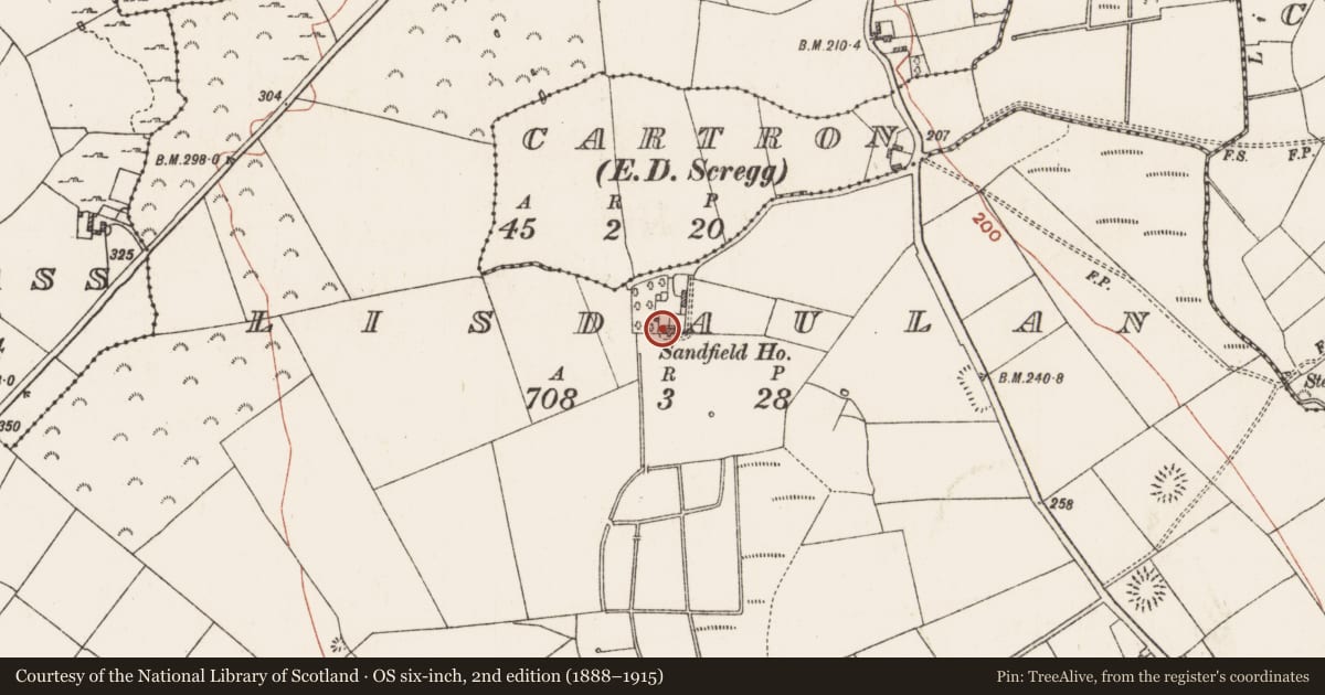 Ordnance Survey six-inch map, 2nd edition (1888–1915) covering the location of House - 18th/19th century, Lisdaulan, County Roscommon, with a pin at the register's coordinates
