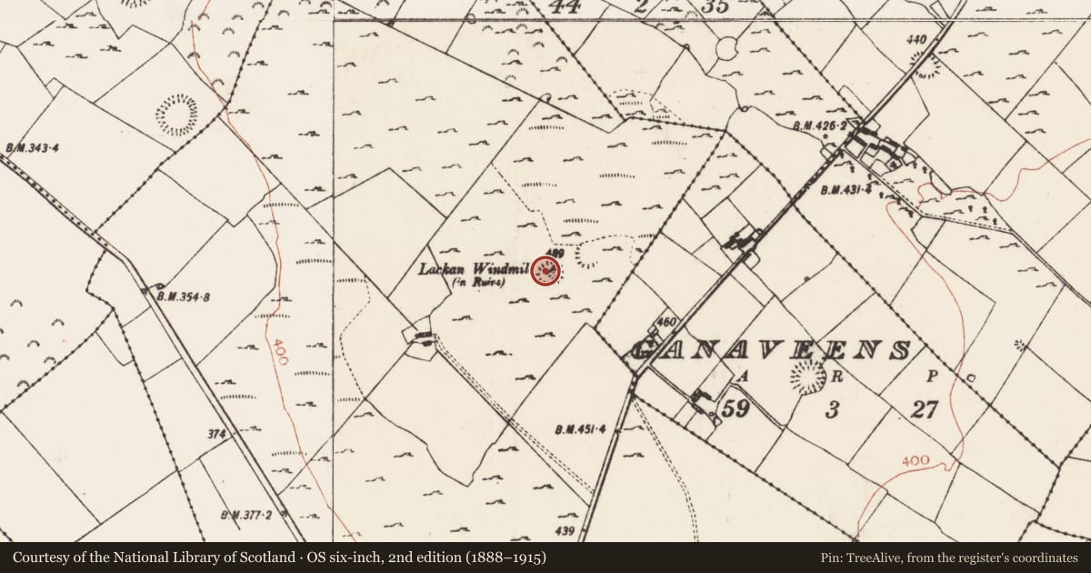 Ordnance Survey six-inch map, 2nd edition (1888–1915) covering the location of Ringfort - rath, Lackan, County Roscommon, with a pin at the register's coordinates