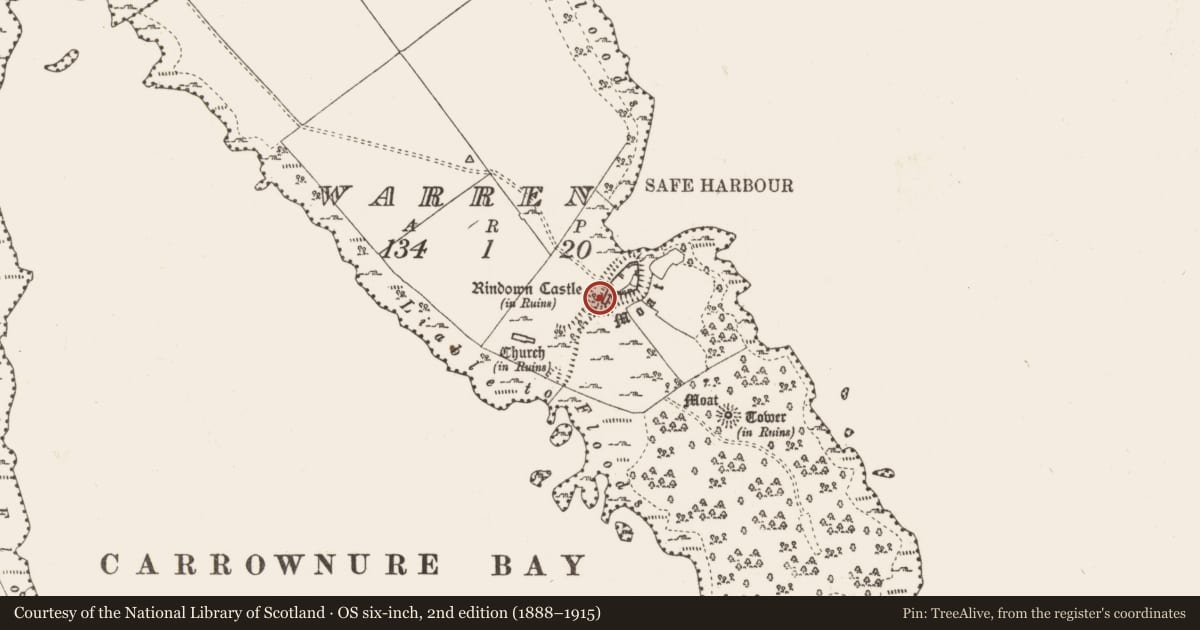 Ordnance Survey six-inch map, 2nd edition (1888–1915) covering the location of Building, Warren, County Roscommon, with a pin at the register's coordinates