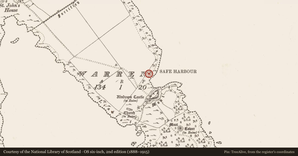 Ordnance Survey six-inch map, 2nd edition (1888–1915) covering the location of Slipway, Warren, County Roscommon, with a pin at the register's coordinates
