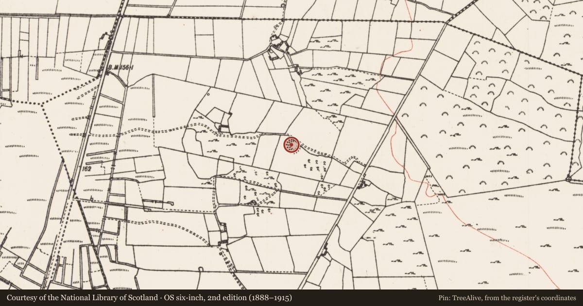 Ordnance Survey six-inch map, 2nd edition (1888–1915) covering the location of Ringfort - rath, Coolatober, County Roscommon, with a pin at the register's coordinates