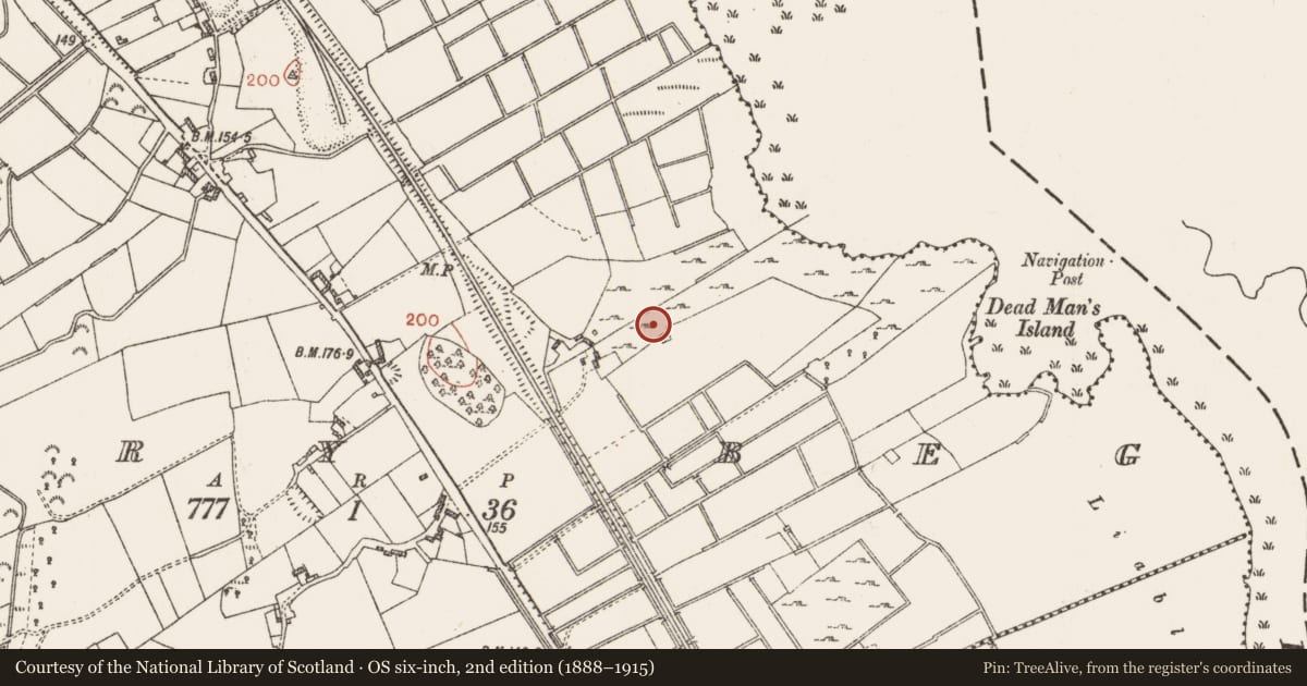 Ordnance Survey six-inch map, 2nd edition (1888–1915) covering the location of Field system, Barry Beg, County Roscommon, with a pin at the register's coordinates