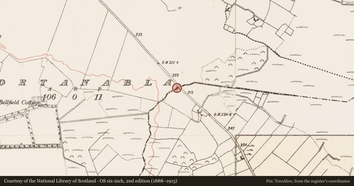 Ordnance Survey six-inch map, 2nd edition (1888–1915) covering the location of Earthwork, Ardnaglug, County Roscommon, with a pin at the register's coordinates