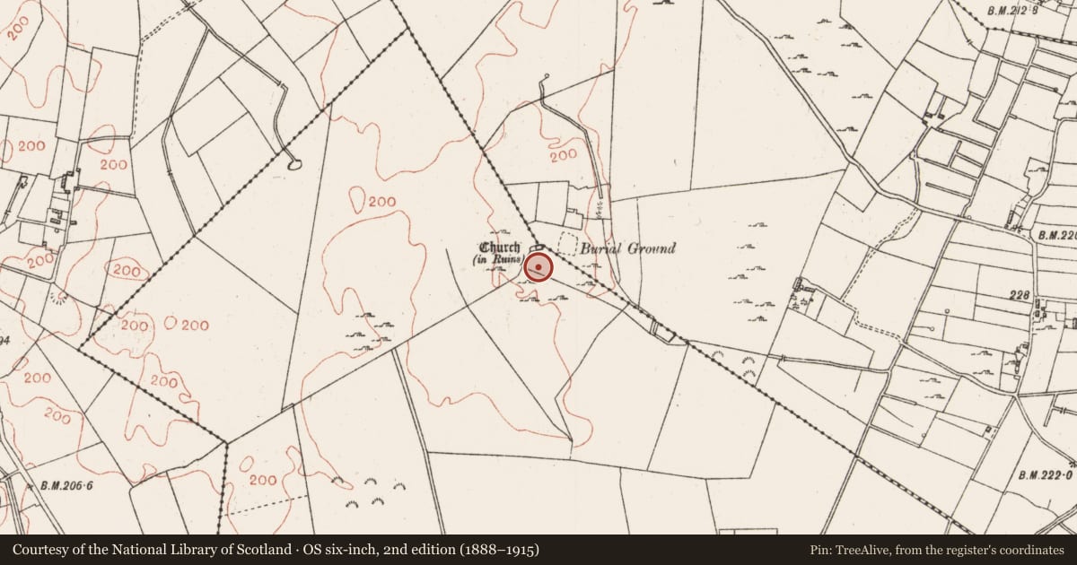 Ordnance Survey six-inch map, 2nd edition (1888–1915) covering the location of Enclosure, Cloonoghil, Corraree And Ballygatta, County Roscommon, with a pin at the register's coordinates