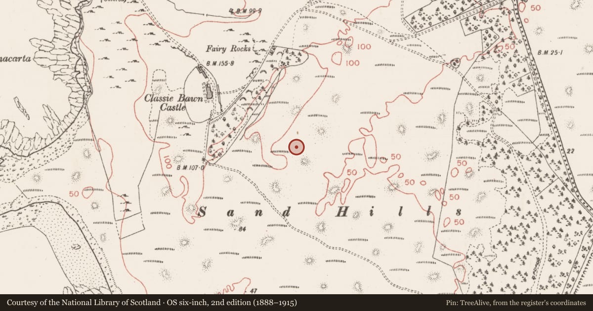 Ordnance Survey six-inch map, 2nd edition (1888–1915) covering the location of Midden, Mullaghmore, County Sligo, with a pin at the register's coordinates