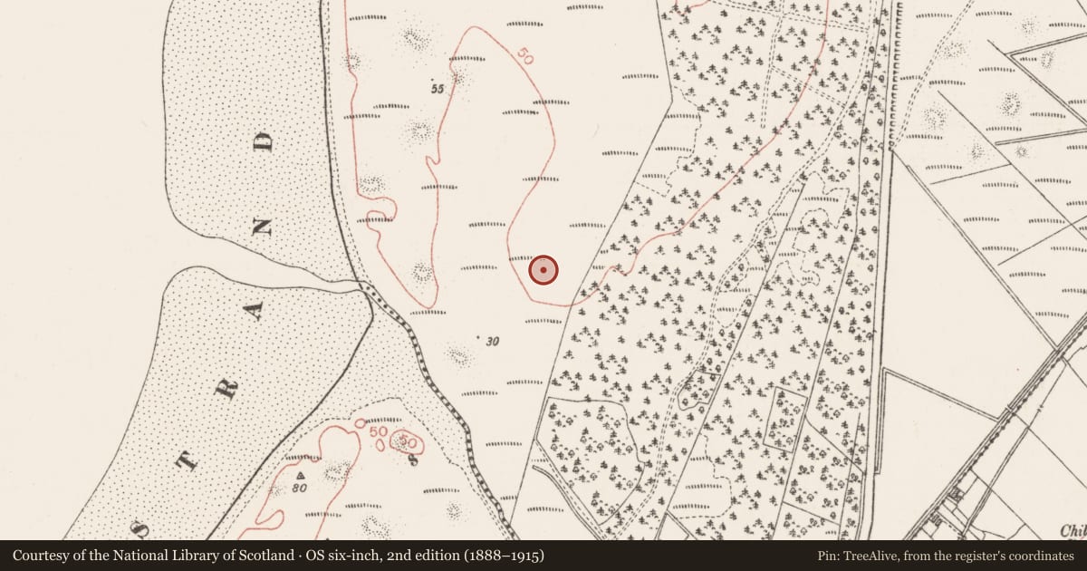Ordnance Survey six-inch map, 2nd edition (1888–1915) covering the location of Midden, Mullaghmore, County Sligo, with a pin at the register's coordinates