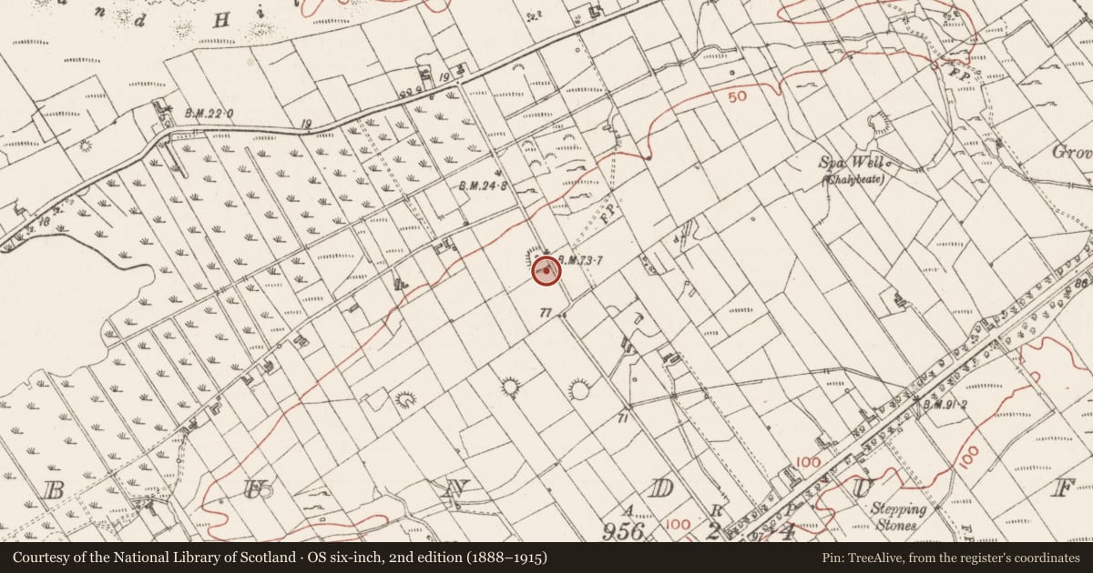 Ordnance Survey six-inch map, 2nd edition (1888–1915) covering the location of Ringfort - cashel, Bunduff, County Sligo, with a pin at the register's coordinates