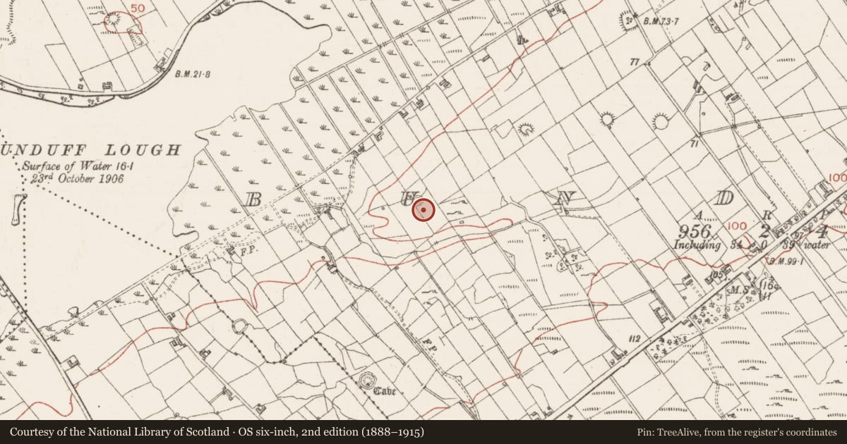 Ordnance Survey six-inch map, 2nd edition (1888–1915) covering the location of Ringfort - cashel, Bunduff, County Sligo, with a pin at the register's coordinates
