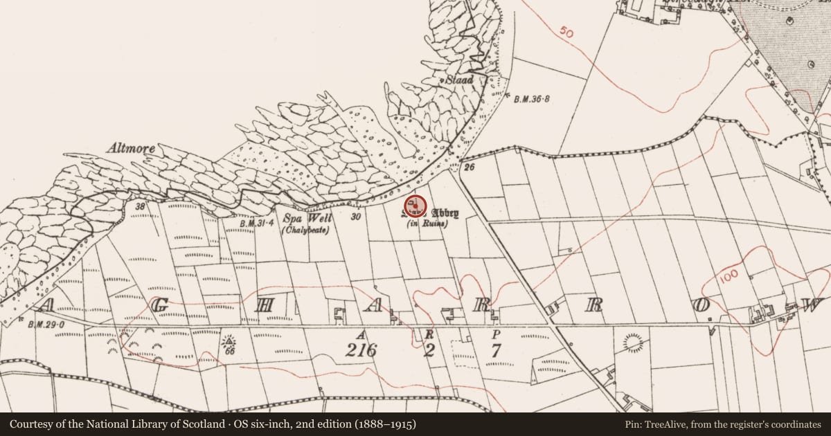 Ordnance Survey six-inch map, 2nd edition (1888–1915) covering the location of House - early medieval, Agharrow, County Sligo, with a pin at the register's coordinates