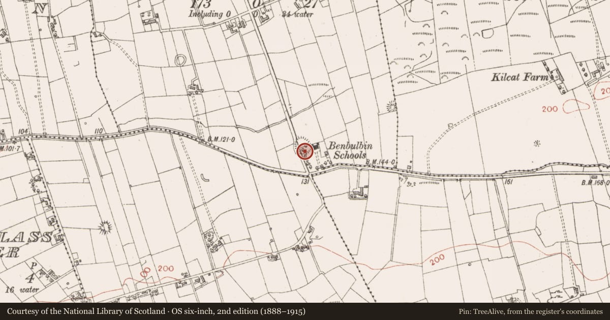 Ordnance Survey six-inch map, 2nd edition (1888–1915) covering the location of Ringfort - rath, Kiltykere, County Sligo, with a pin at the register's coordinates