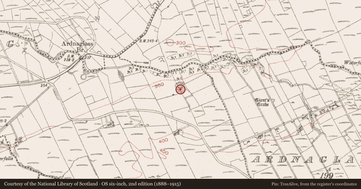 Ordnance Survey six-inch map, 2nd edition (1888–1915) covering the location of Ringfort - cashel, Barnaderg, County Sligo, with a pin at the register's coordinates