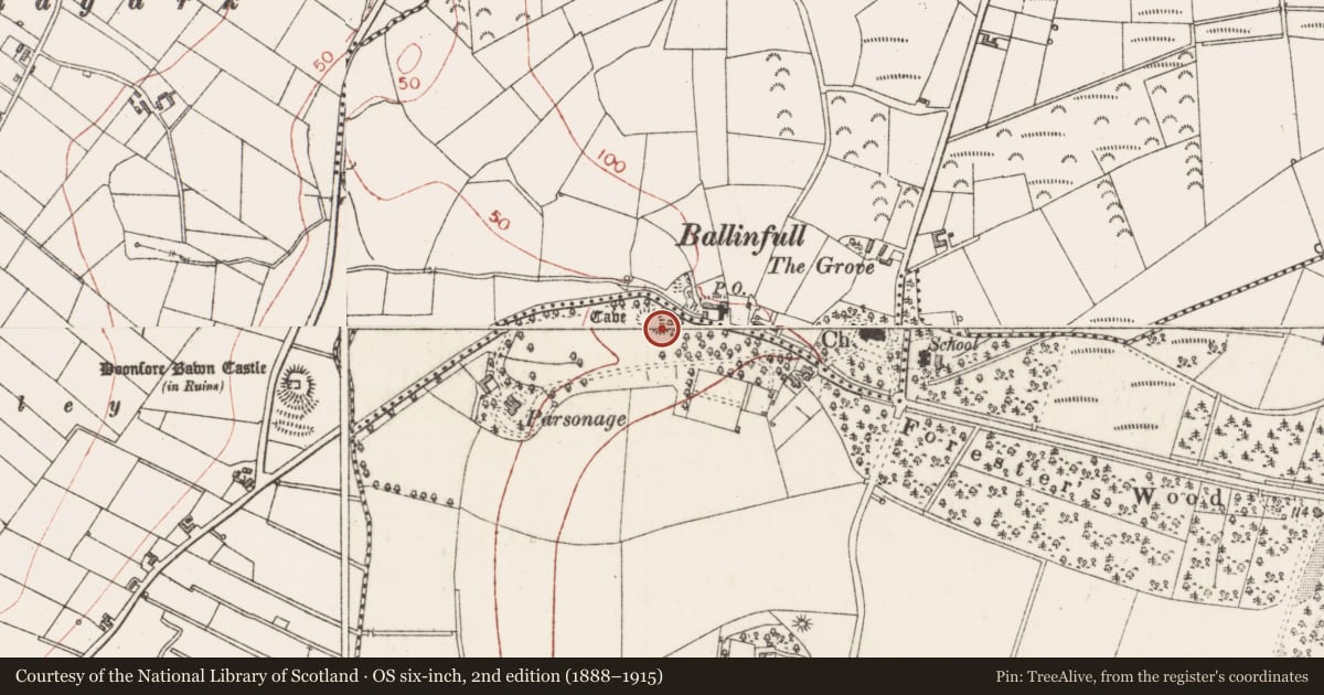 Ordnance Survey six-inch map, 2nd edition (1888–1915) covering the location of Ringfort - rath, Lissadill, County Sligo, with a pin at the register's coordinates