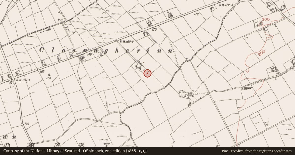 Ordnance Survey six-inch map, 2nd edition (1888–1915) covering the location of Ringfort - cashel, Doonowney, County Sligo, with a pin at the register's coordinates