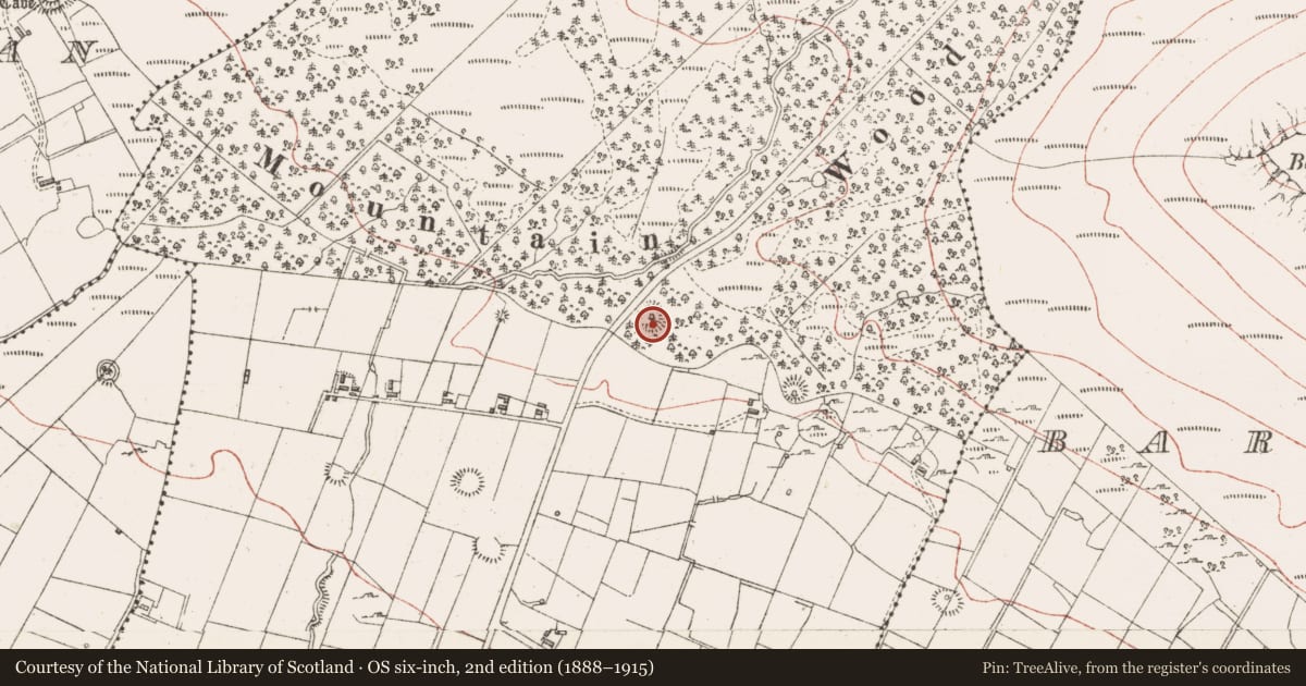 Ordnance Survey six-inch map, 2nd edition (1888–1915) covering the location of Barrow - bowl-barrow, Gortarowey, County Sligo, with a pin at the register's coordinates